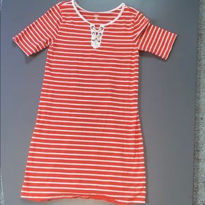 Orange and white dress